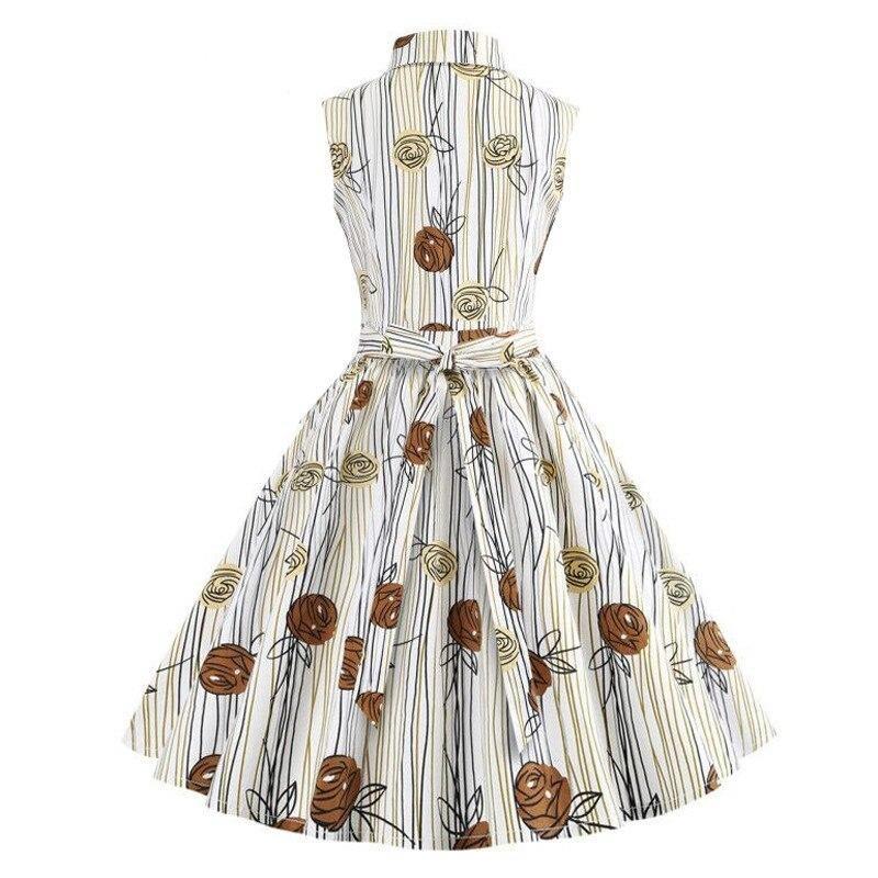 Vestido Vintage Dibujo Sin Mangas