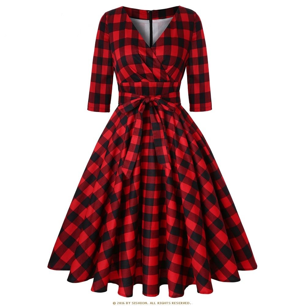 Vestido Vintage Escocia Rojo