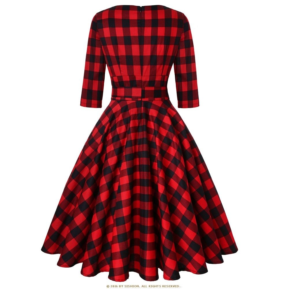 Vestido Vintage Escocia Rojo