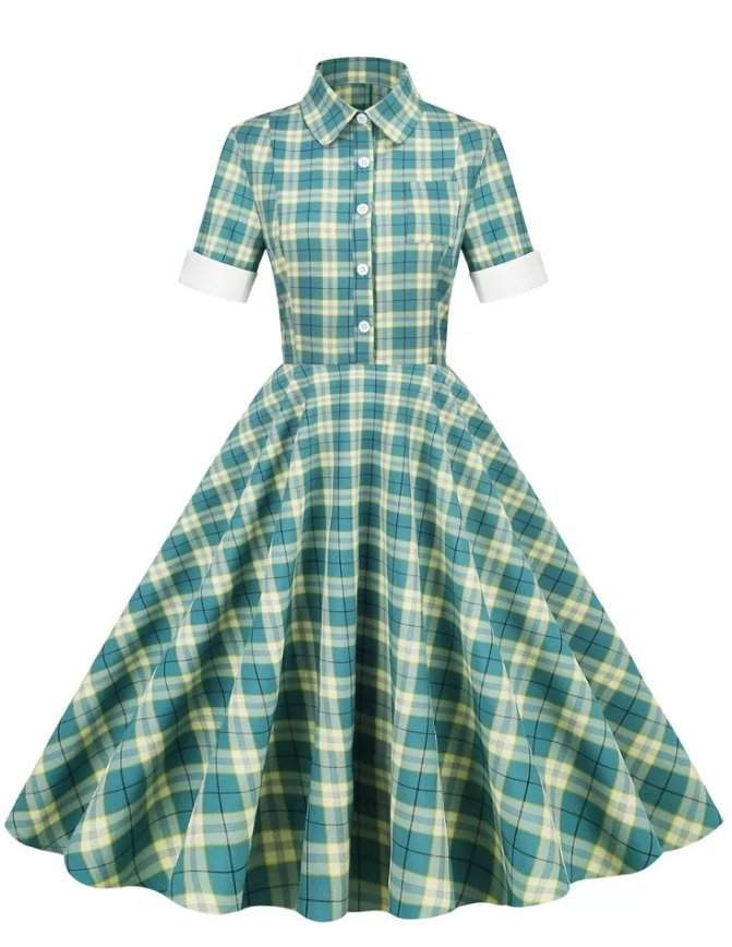 Vestido Escocia Vintage Verde