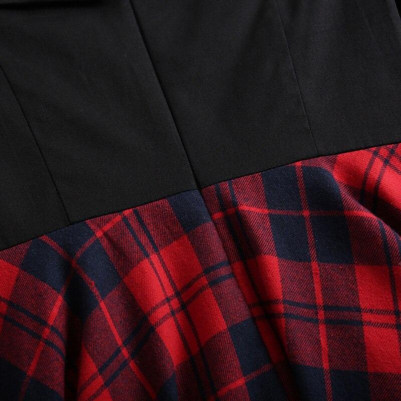 Vestido Vintage De Hombros Descubiertos De Tartán