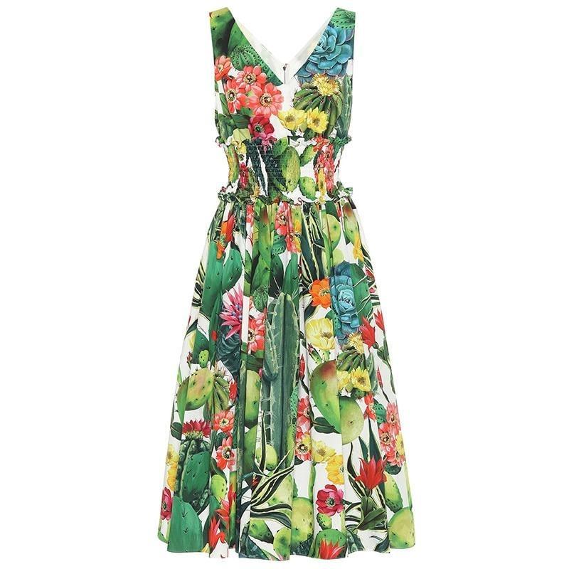 Vestido Vintage De Algodón Para Mujer