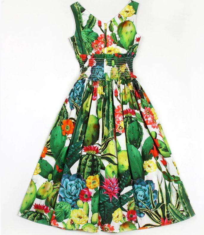 Vestido Vintage De Algodón Para Mujer