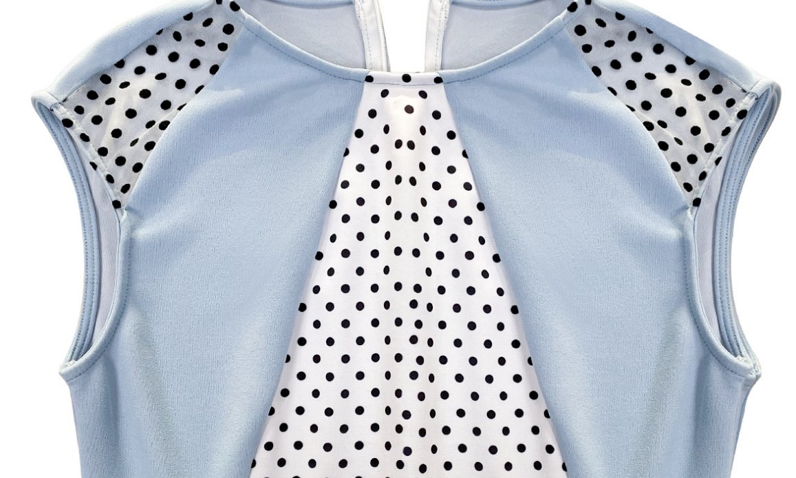 Vestido Vintage De Mujer Con Lunares Azules