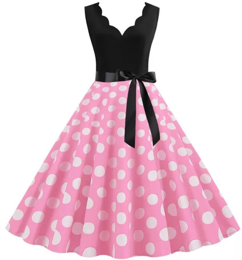 Vestido Vintage De Mujer Rosa