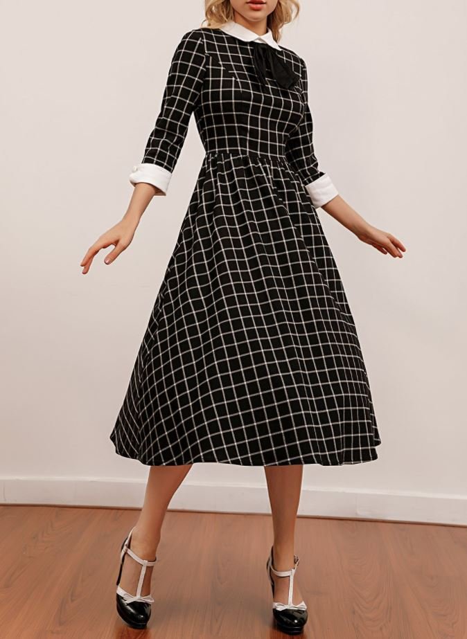 Vestido Vintage Formal De Otoño