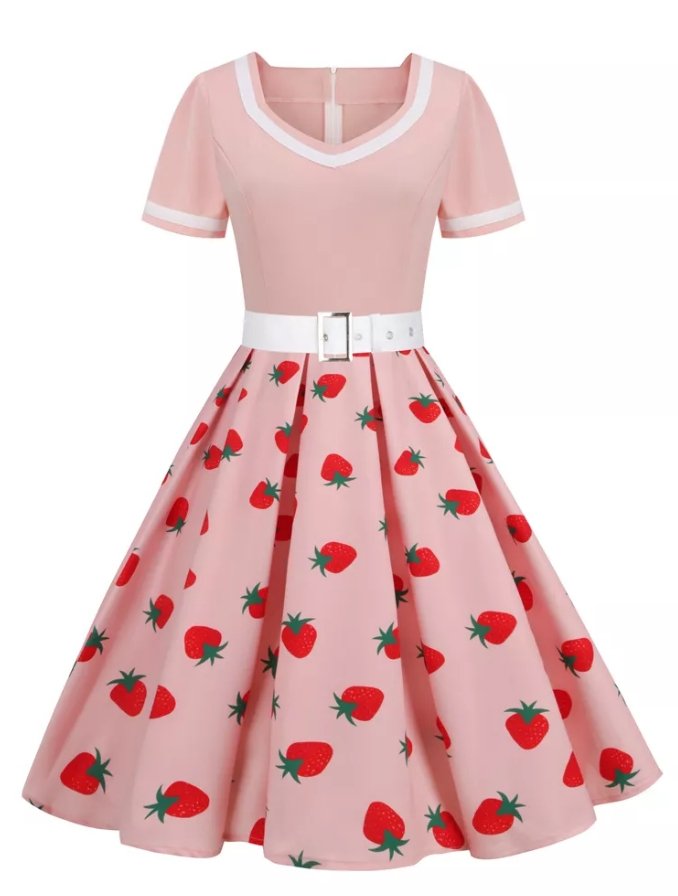 Vestido Vintage Fresa