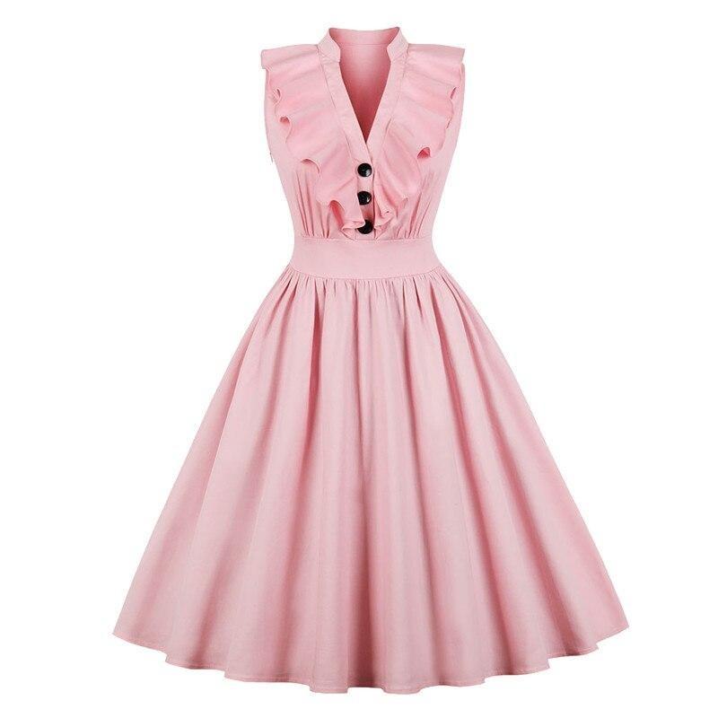 Vestido Vintage Rosa Talla Grande Frufrou