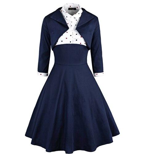 Vestido Vintage De Talla Grande De Otoño