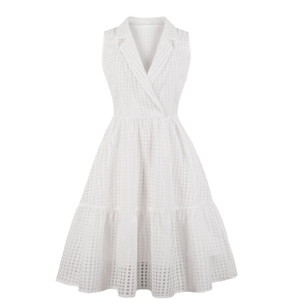 Vestido Vintage Blanco Talla Grande