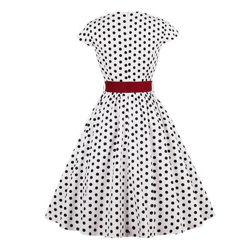 Vestido Vintage Con Cinturón Blanco Talla Grande