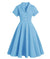 Vestido Vintage Azul Botones Talla Grande