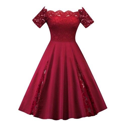 Vestido Vintage Bordado Burdeos Talla Grande