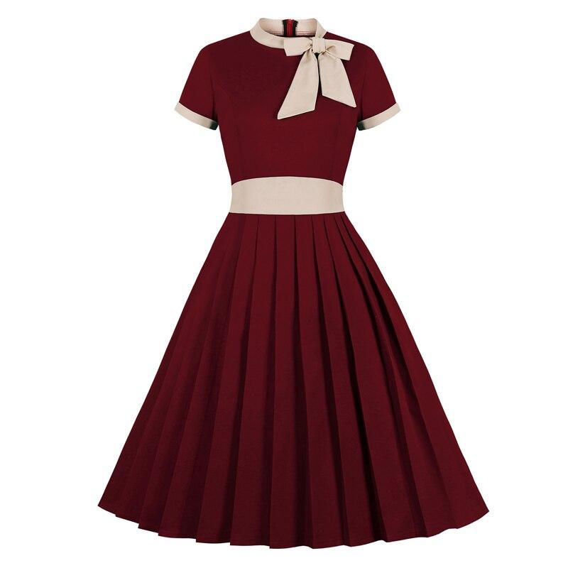 Vestido Vintage Elegante Burdeos De Talla Grande