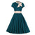 Vestido Vintage Elegante Turquesa Talla Grande
