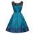 Vestido Vintage De Talla Grande Con Encaje Rockabilly Azul