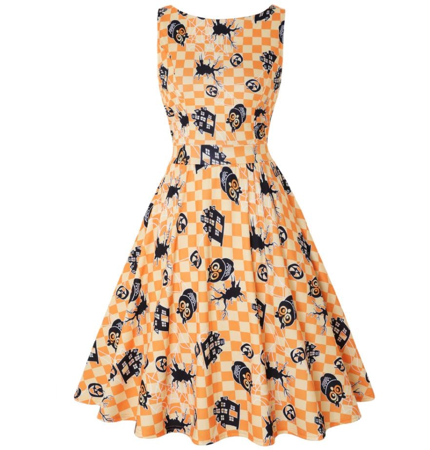 Vestido Vintage De Talla Grande De Halloween