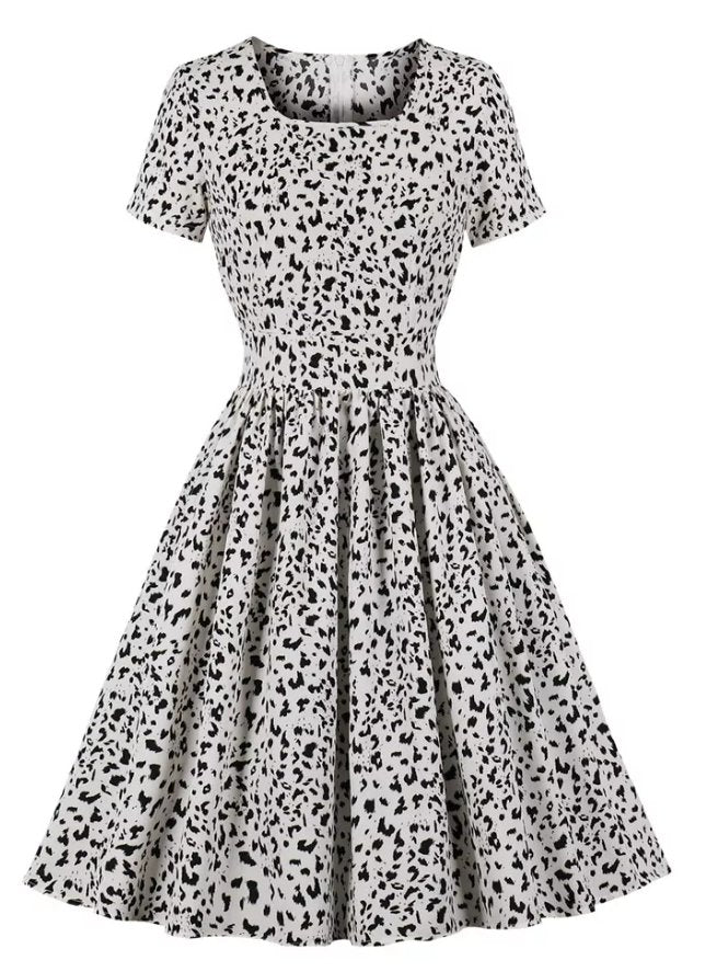Vestido Vintage De Talle Alto Blanco De Talla Grande