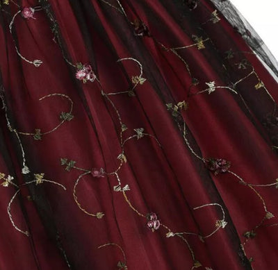 Vestido Vintage Burdeos De Cintura Alta Y Talla Grande