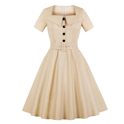 Vestido Audrey Hepburn Años 60 Beige