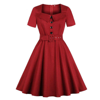Vestido Audrey Hepburn 60s Burdeos