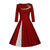 Vestido Vintage De Invierno De Talla Grande Burdeos