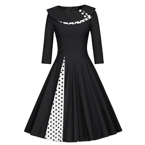 Vestido Vintage Negro Invierno Talla Grande