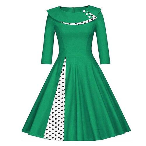 Vestido Vintage Verde Invierno Talla Grande