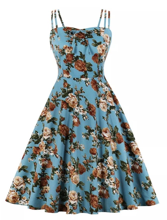 Vestido Vintage De Verano De Talla Grande