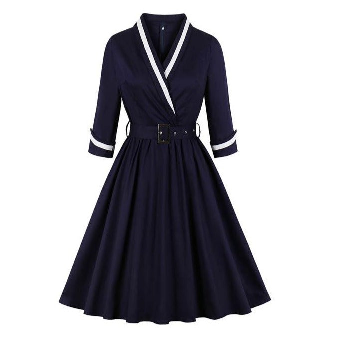 Vestido Años 50 Azul Talla Grande