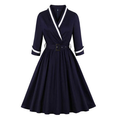 Vestido Años 50 Azul Talla Grande