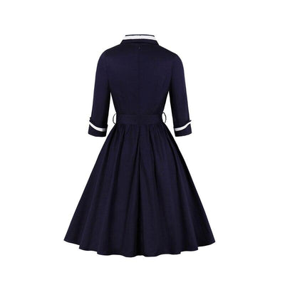 Vestido Años 50 Azul Talla Grande