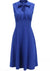 Vestido Vintage Con Lazo De Talla Grande Azul Marino