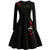 Vestido Vintage Talla Grande Flores Bordadas Negro