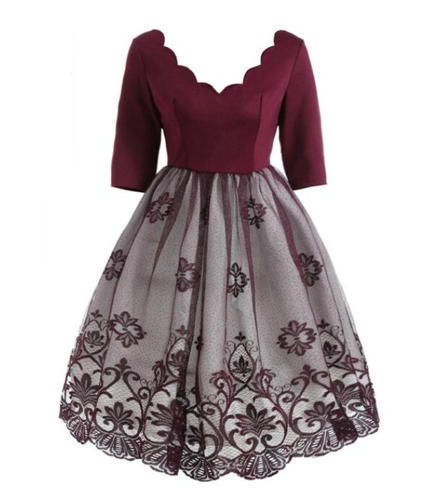 Vestido Vintage De Talla Grande Con Lentejuelas Rojas