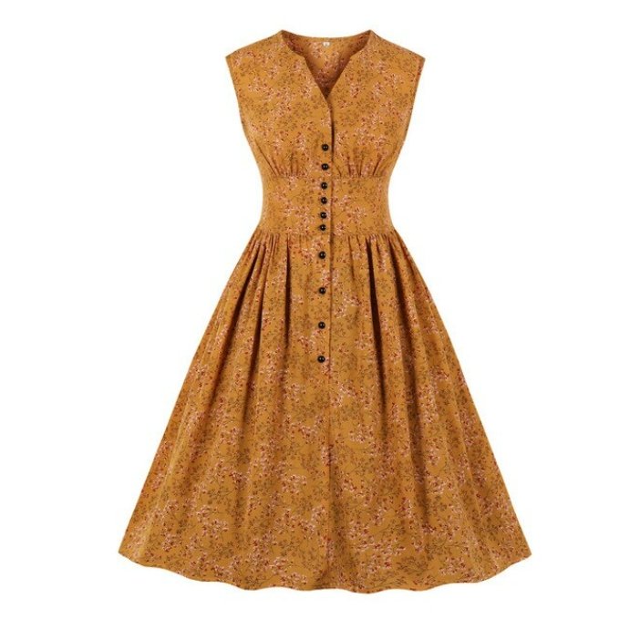 Vestido Vintage De Talla Grande De Albaricoque