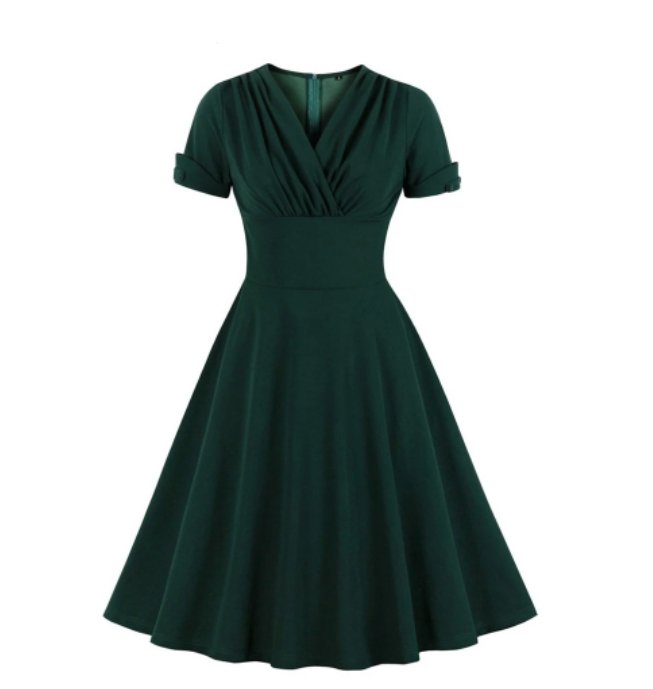 Vestido Vintage Verde Talla Grande