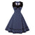 Vestido Vintage Retro Azul Marino Talla Grande