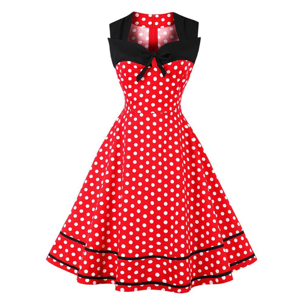 Vestido Retro Vintage Rojo Talla Grande