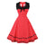 Vestido Retro Vintage Rojo Talla Grande