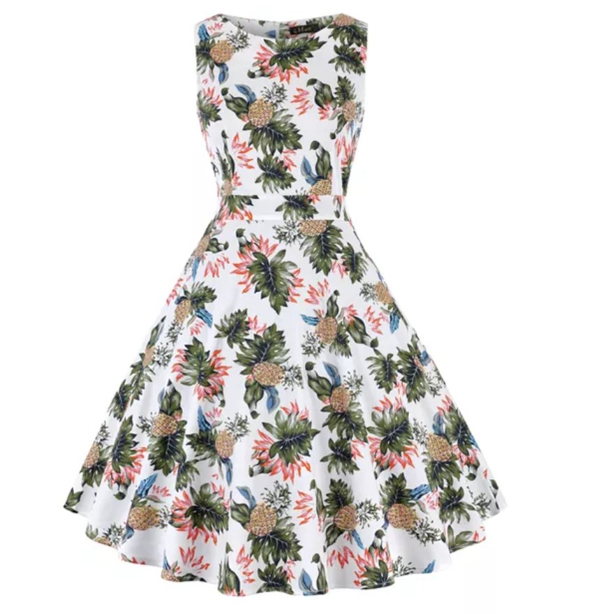 Vestido Vintage Talla Grande Rockabilly Piña