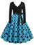 Vestido Vintage Azul Lunares Rockabilly Talla Grande