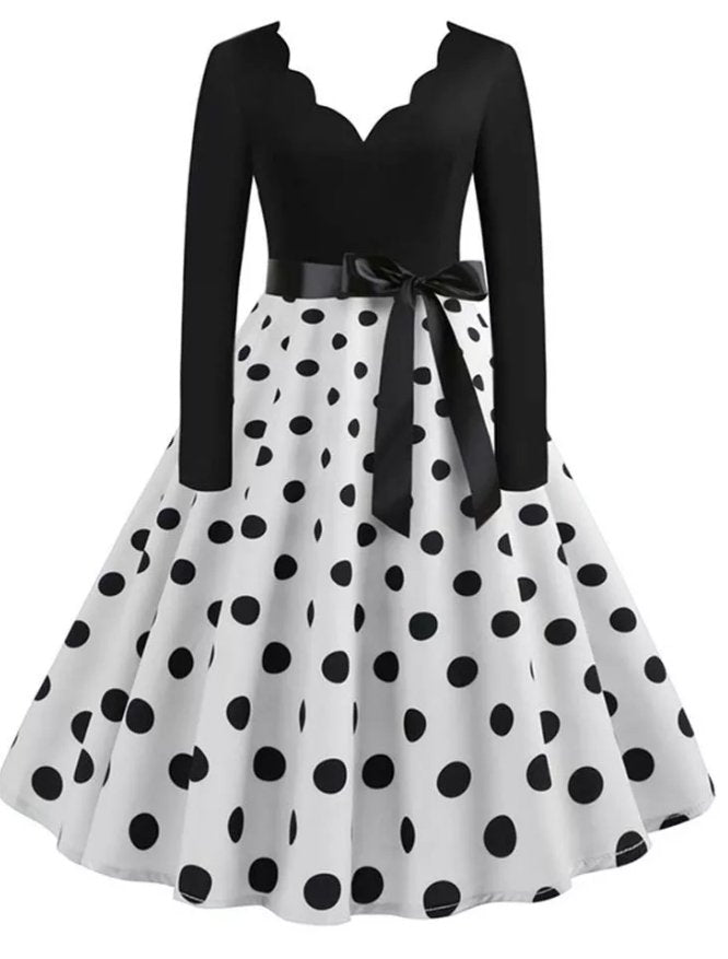 Vestido Vintage Negro Rockabilly Tallas Grandes