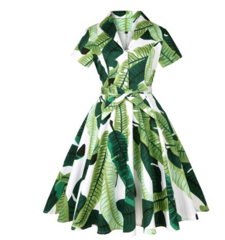 Vestido Vintage Rockabilly Tallas Grandes Verde Pastel