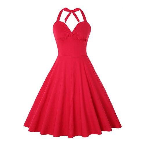 Vestido Vintage Rojo Sexy De Talla Grande