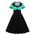 Vestido Columpio Vintage Talla Grande Verde Negro