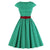 Vestido Vintage Con Cinturón Verde Talla Grande