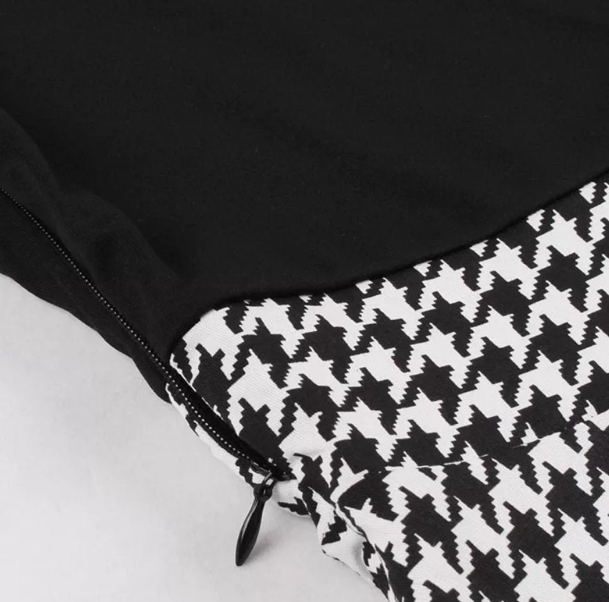 Vestido Vintage Cuadros Gris