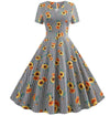 Vestido Vintage Rayas Gris