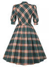 Vestido Vintage De Invierno A Cuadros